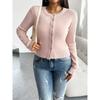 Damen Herbst- und Winteroberteil Temperament Slim Cardigan Knopfleiste Langarmpullover