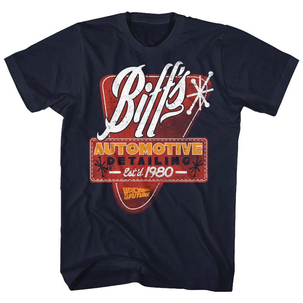 Back To The Future Movie Biff s Automotive Detailing Est 1980 Men s T Shirt M