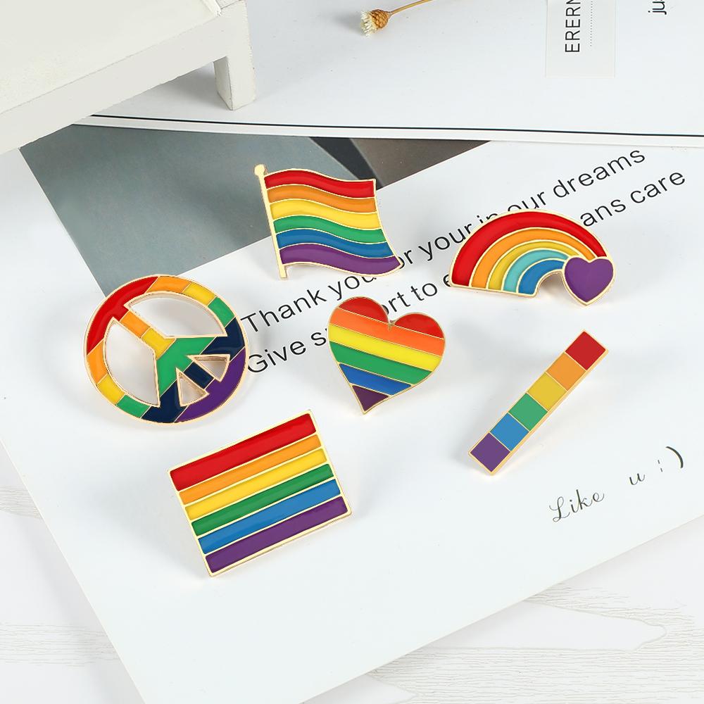 30 Styles Gay Les Pride Brooch LGBT Collection Rainbow Flag Enamel Pins Inclusive Progress Trans Asexual Badge Bag Jewelry Gifts