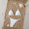 11 new bikini European and American triangle cup sexy bikini split swimsuit swimsuit solid color sexy swimsuit