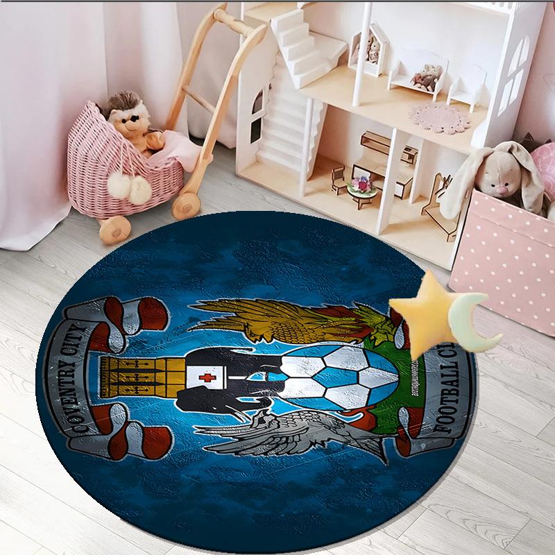 1PC round rug Newcastle United Crest Printed Round Area Rug ,Rug For Home Office, Round Chair Rug, Decorative Carpet Fan gifts Christmas gift