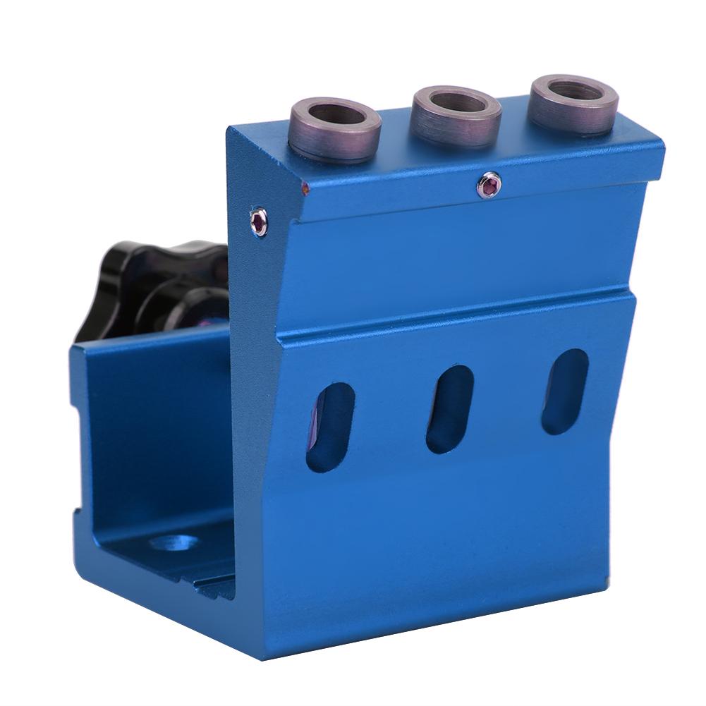 Taschenlochbohrführung Aluminiumlegierung Haushalt Holzbearbeitung Lochwerkzeug RotBlauBlau