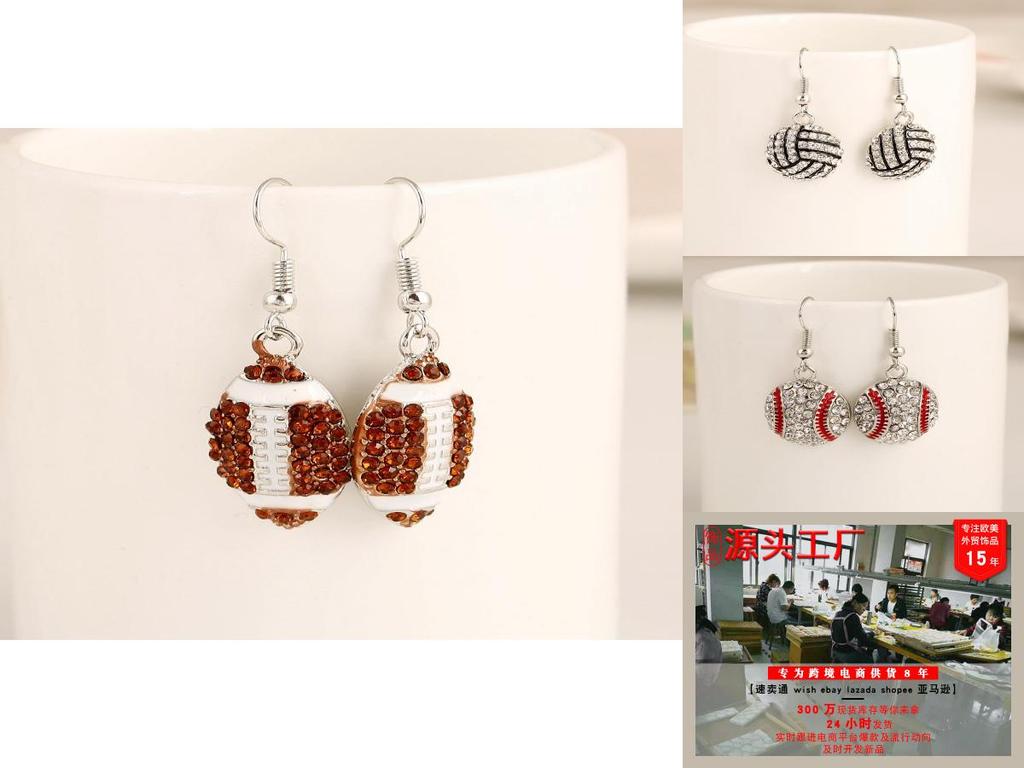 Water Diamond Soccer Drop Earrings For Women With Sportinspired Design And Elegant Detail