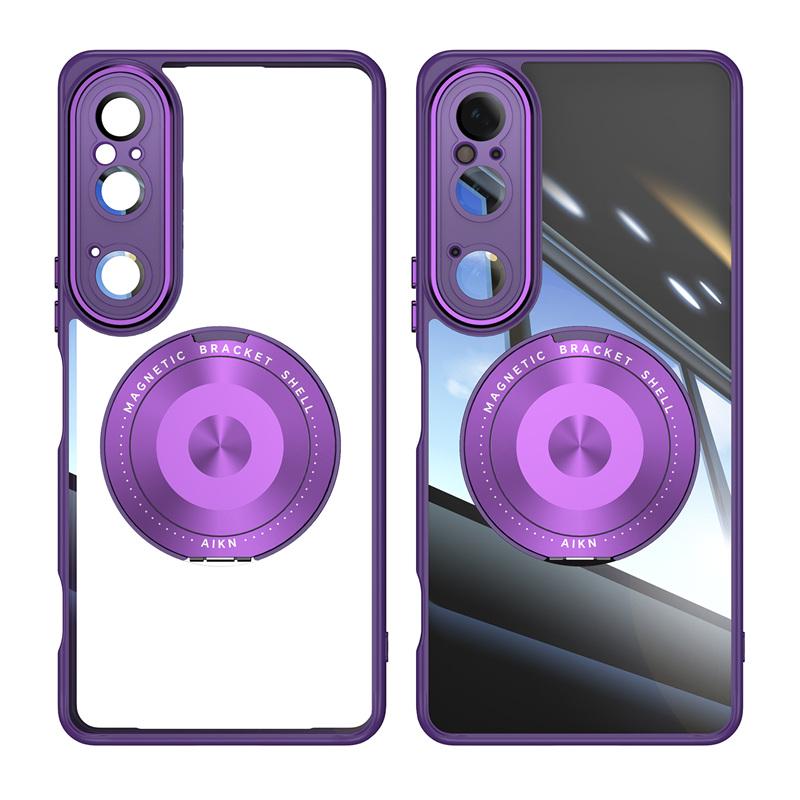 Magnetic Clear Acrylic Hard Lens protection 360 Rotating Back case for Sony Xperia 1VII VI / 10 VI Wireless Charging Bumper case