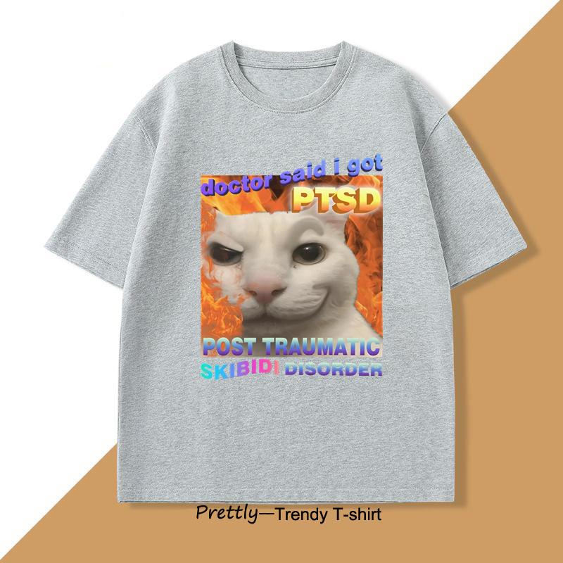 Skibidi Disorder Funny Cat Meme T Shirt Unisex Unisex Silly Cats Tshirt Ugly Stupid Tshirt Gifts For Cat Lovers Streetwear Clothes