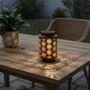 Metal Solar Garden Lantern Portable Handle Outdoor Lighting for Walkway