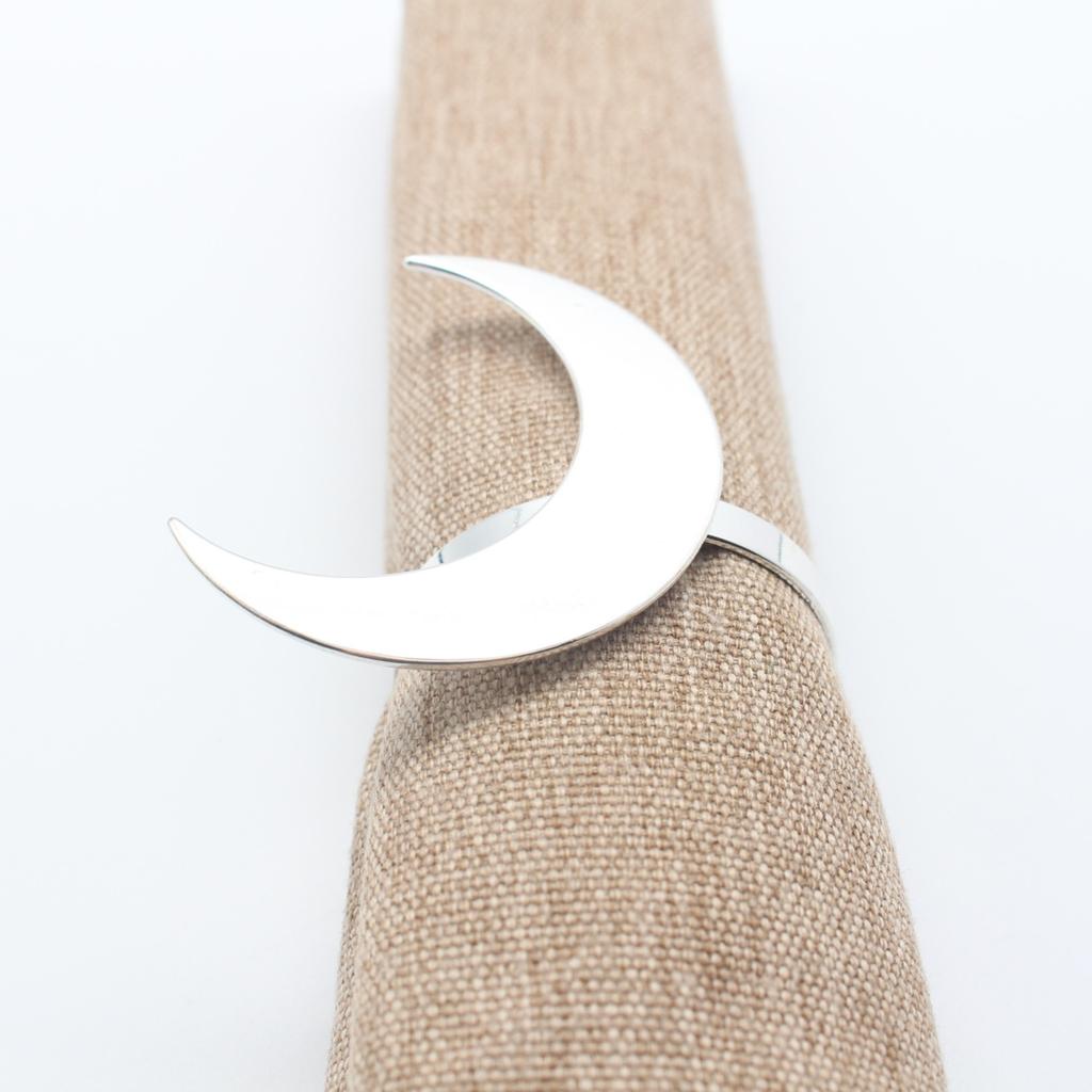 Custom Moon-shaped Napkin Rings Gold & Silver, Ideal for Ramadan, Weddings & Festivals, Table Decor & Eid Tableware