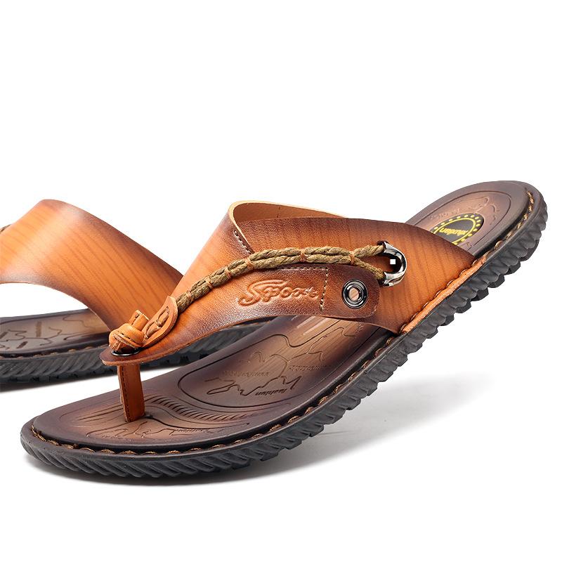 Men's Cool Slippers Summer Outdoor Flip-flops Sandals Foreign Trade Men's Genuine Leather Beach Men's Sandals Slippers