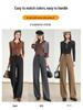 2025 High-End Women’s Wide-Leg Pants: Autumn/Winter Draping, Warm & Slimming, Floor-Length Suit Trousers