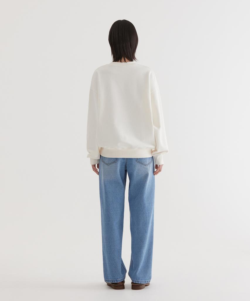 COVERNAT Palm Tree Graphic Sweatshirt Ivory