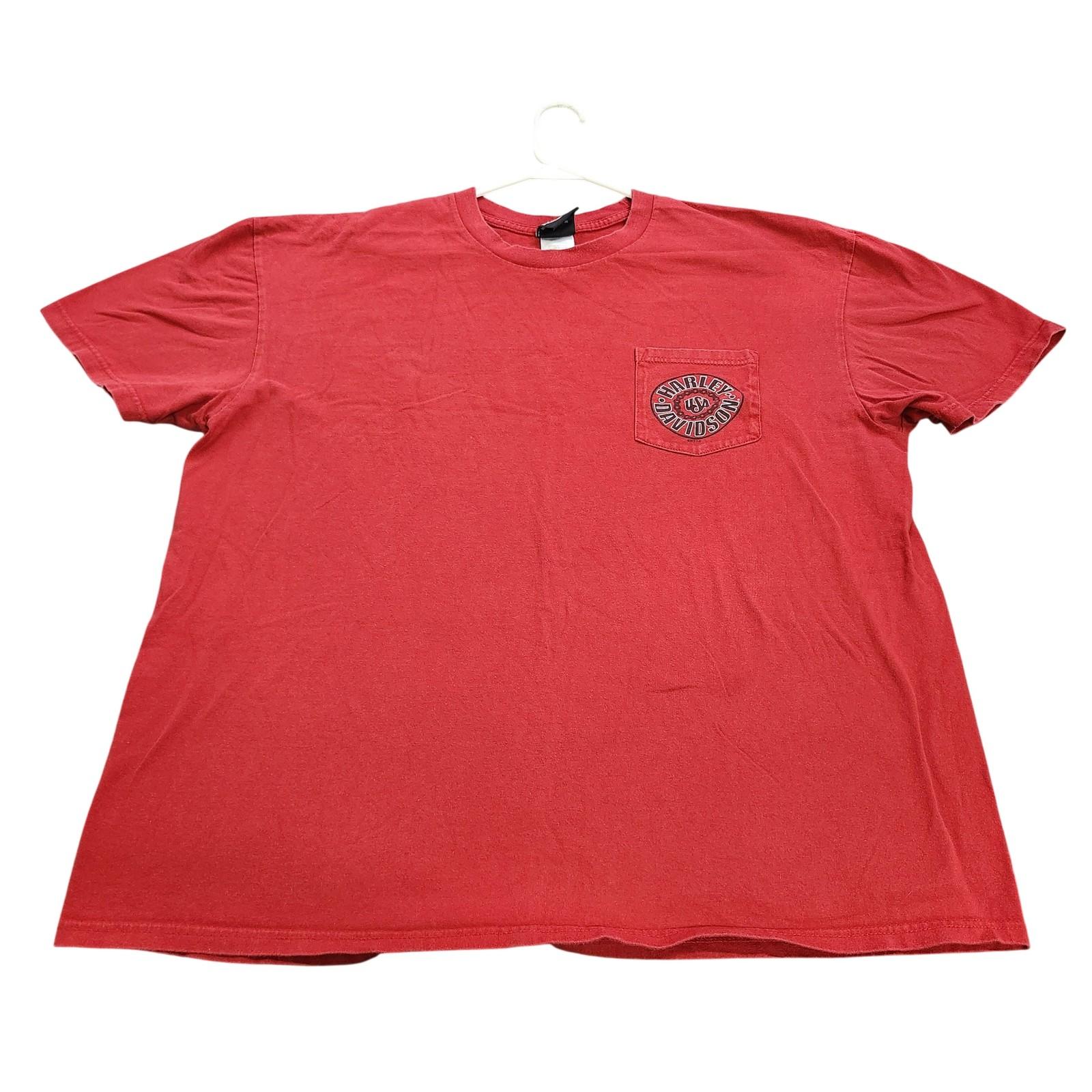 Harley-Davidson Shirt Mens 2XL Red San Jacinto Pasadena TX Graphic Tee Biker Unisex T-Shirt XXXXL