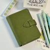 M5 5Holes Olive Green With 40Sheets PU Clip-on Notebook Faux Leather Loose Leaf Notebook Journal Kawaii