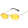 Rimless Rectangular Clear Lens Sunglasses UV400 Protection for Women Men Fashion Designer Small Shades