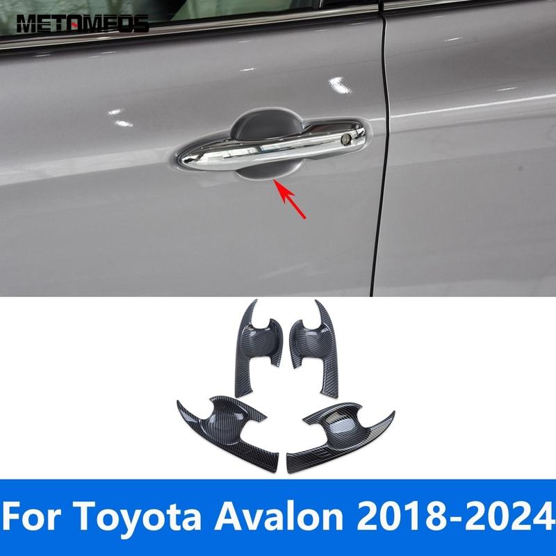 Car Accessories For Toyota Avalon 2018 2024 Carbon Fiber Side Door Handle Bowl Cover Trim Protection