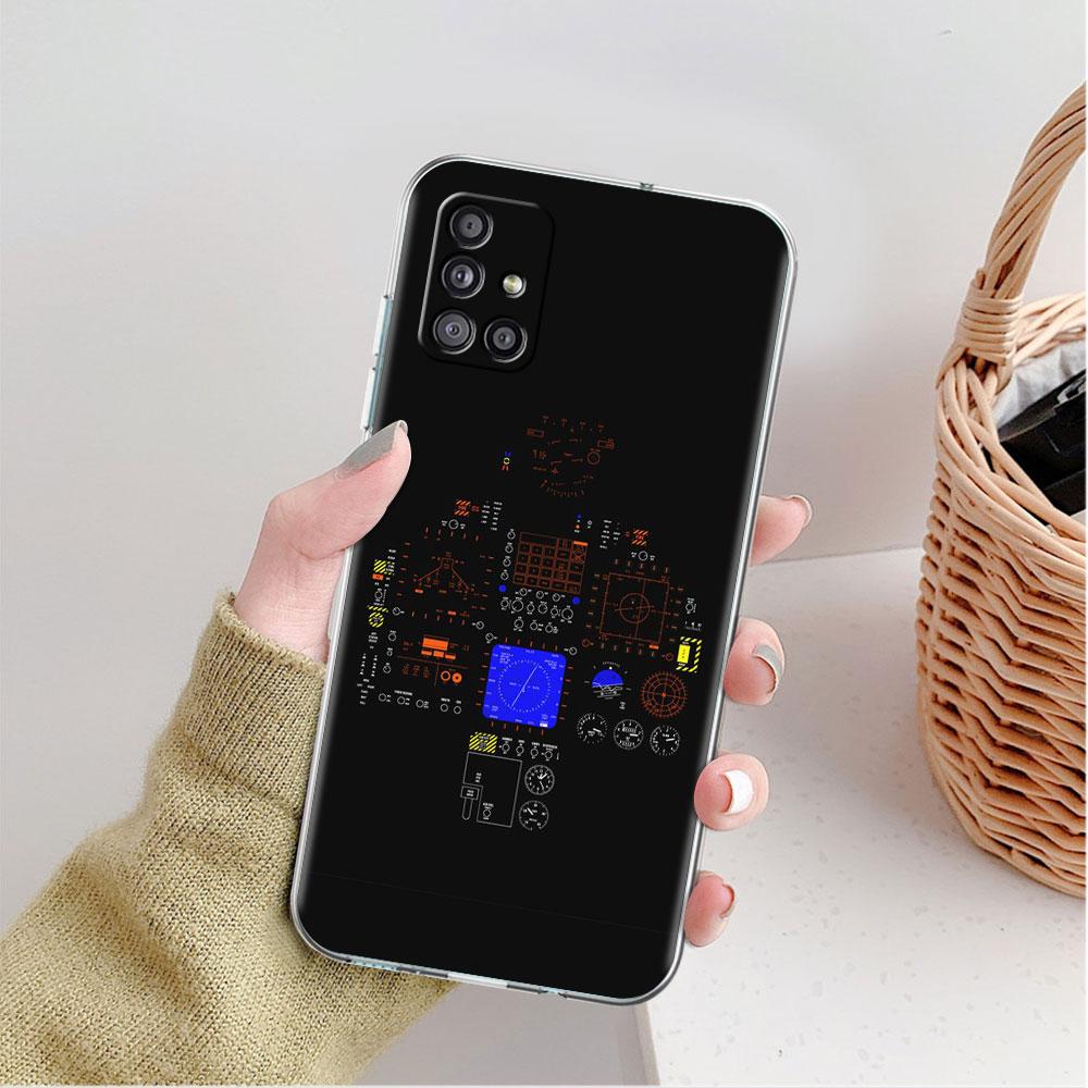 Aviation Aeroplane Helicopter Cockpit Instrument Clear Case For Samsung Galaxy A52 A12 A51 A32 A21s A71 A32 A22 AA50 Phone Cover