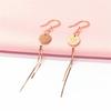Purple Gold Earrings Pure Color Gold Plated Rose Gold Temperament Snake Bone Lucky Brand Ear Hook Long