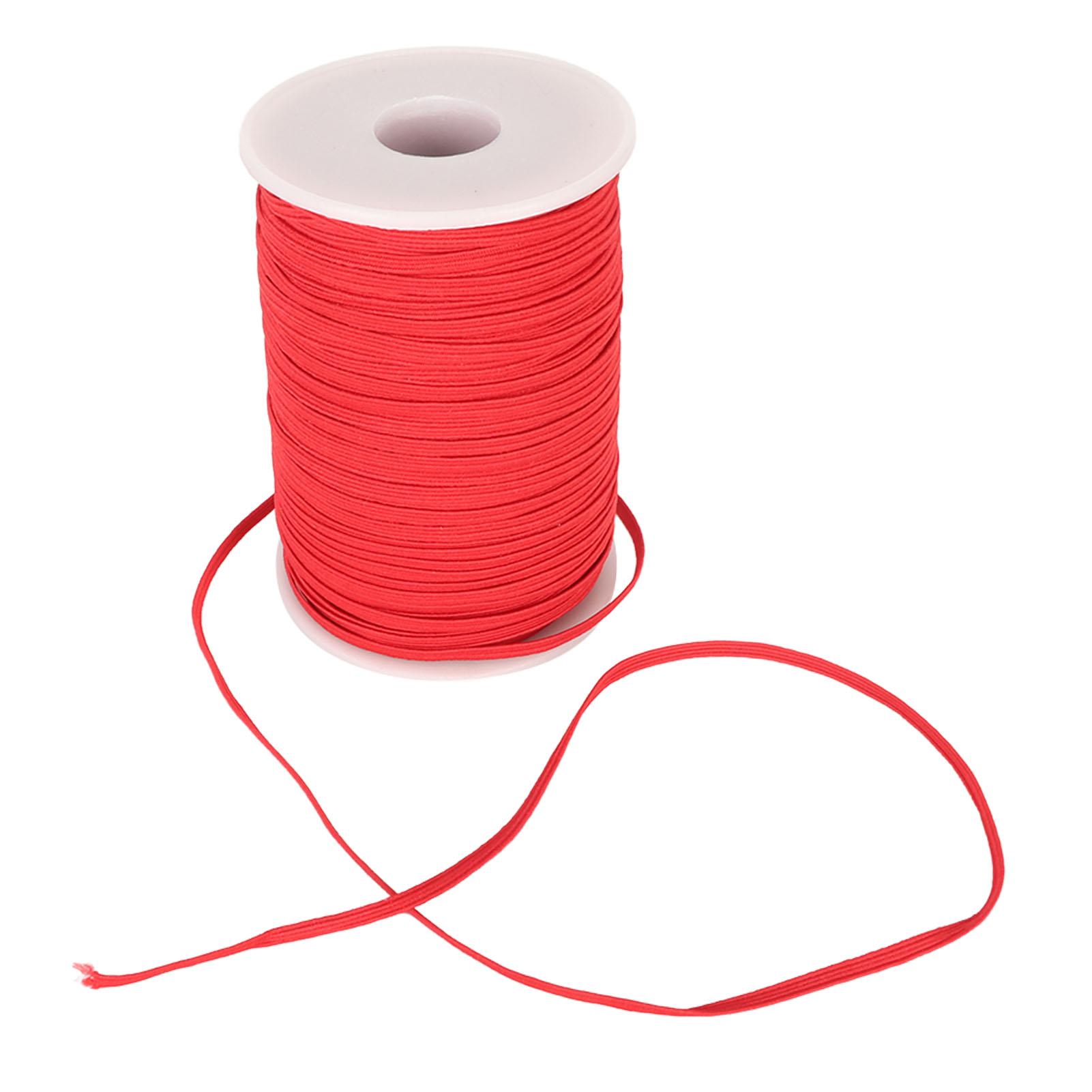 

Elastic Cord 50 Yards 0.1in Wide Soft Flexible Nylon Breathable Washable Bracelet String for Handicraft DIY Beads Red червоний