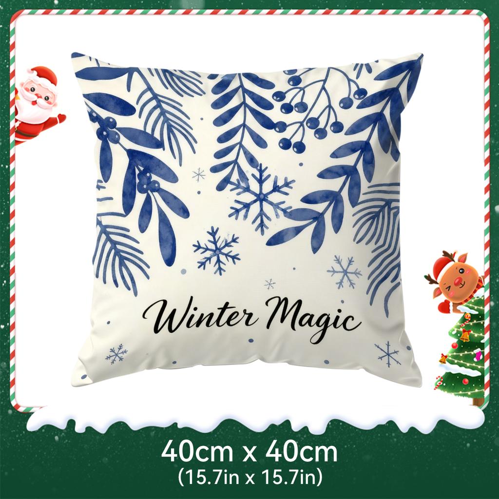 Midnight Christmas Theme Pillowcase Printed Polyester 40/45/50Cm Throw Pillowcover Decorative Sofa Cushion Pillowslip Home Decor