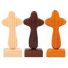 Magnetic Base Crosses Figurine Portable Crucifix Sculpture Wood Cross Statue  Living Room