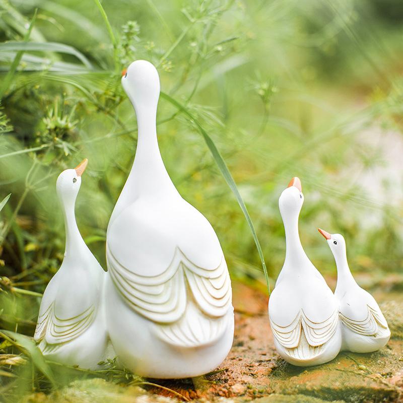 Mikro-Landschaftsdekoration Harzhandwerk Dekoration Gartendekoration Simulation Mutter Kind Ente Hofdekoration
