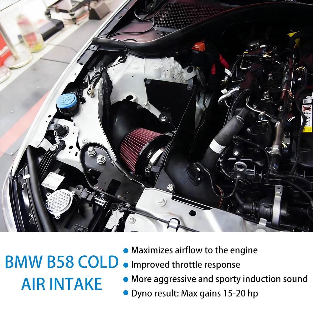 Black Cold Air Intake System Kit with Heat Shield Compatible For BMW M240i G42/M340i G20 G21/M440i G22 G23 B58 3.0T