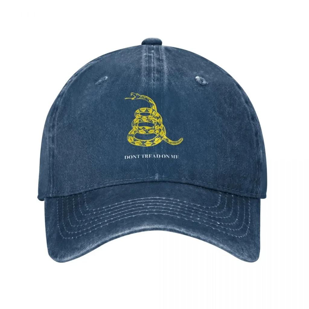 Gadsden Flag Don't Tread On Me Libertarian Denim Baseball Cap Yellow Outdoor Sport Hats Women Sunshade Baseball Caps