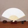 5 Stück Faltfächer aus Bambus Sommer Heißer Tag Faltfächer Requisite DekorationWeiß
