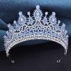 Luxury Rose Red Crystal Tiaras and Crowns for Bride Wedding Crown Headdress Princess Queen Birthday Prom Hair Jewelry Pageant