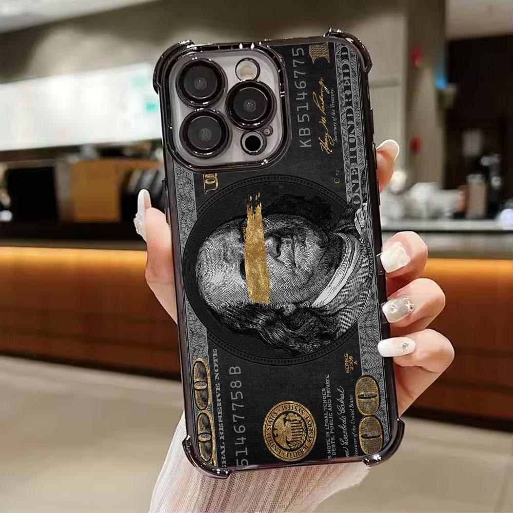Black Dollar Time Is Money Phone Case for iPhone 11 13 15 16 17 Pro Max 14 Plus 17Air 16E 13 Pro 12 Mini 17Pro Soft Clear Cover