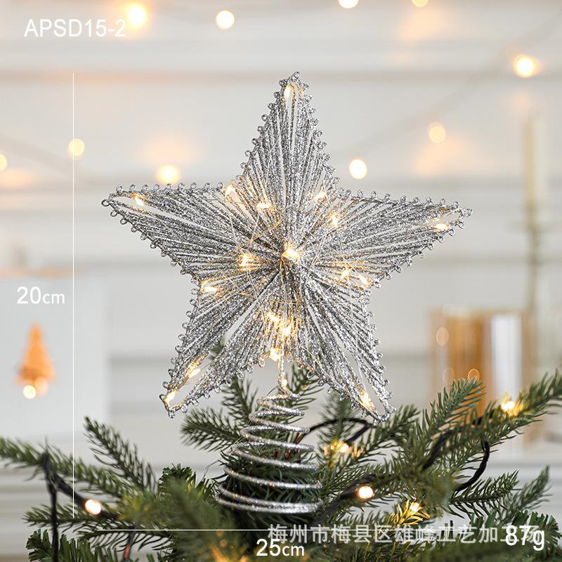 Wrought Iron Christmas Tree Topper Star Pendant