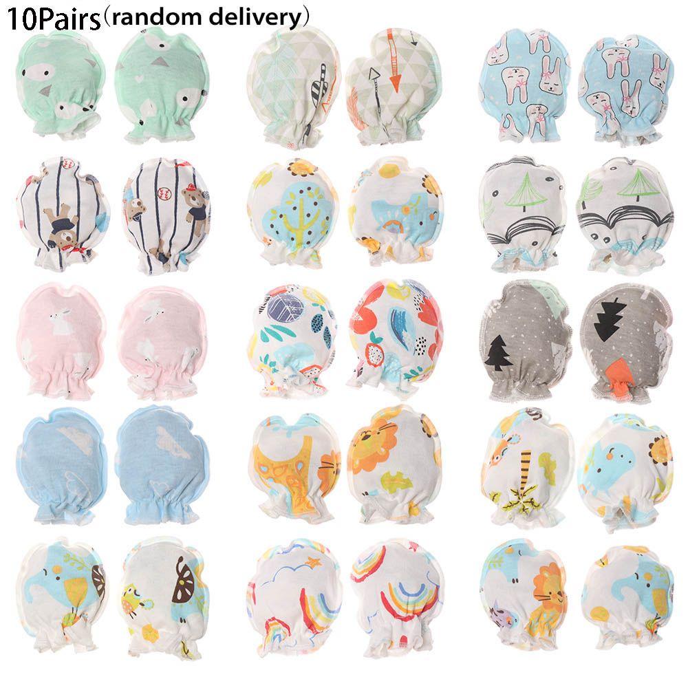 1/5/10 Pairs Warm Protection Face Soft Cute Anti Scratching Full Glove Baby Gloves Mittens