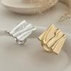 Vintage Geometric Pleated Flower Joint Rings Gold Silver Color Irregular Imitation Pearl Knuckle Ring Hollow Out Fashion Jewelry for Women Men