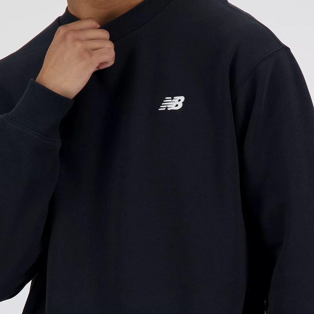 New Balance Embroidered-logo Crew-neck Sweatshirt Men's MT41510-BK