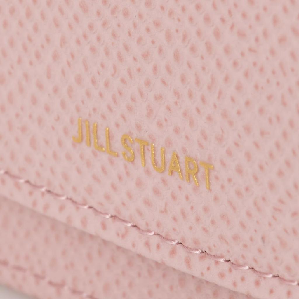 Jill Stuart Business Card Holder Honey Leather Cowhide Simple Brand Logo Antique Style JSLW6SM1 Women's