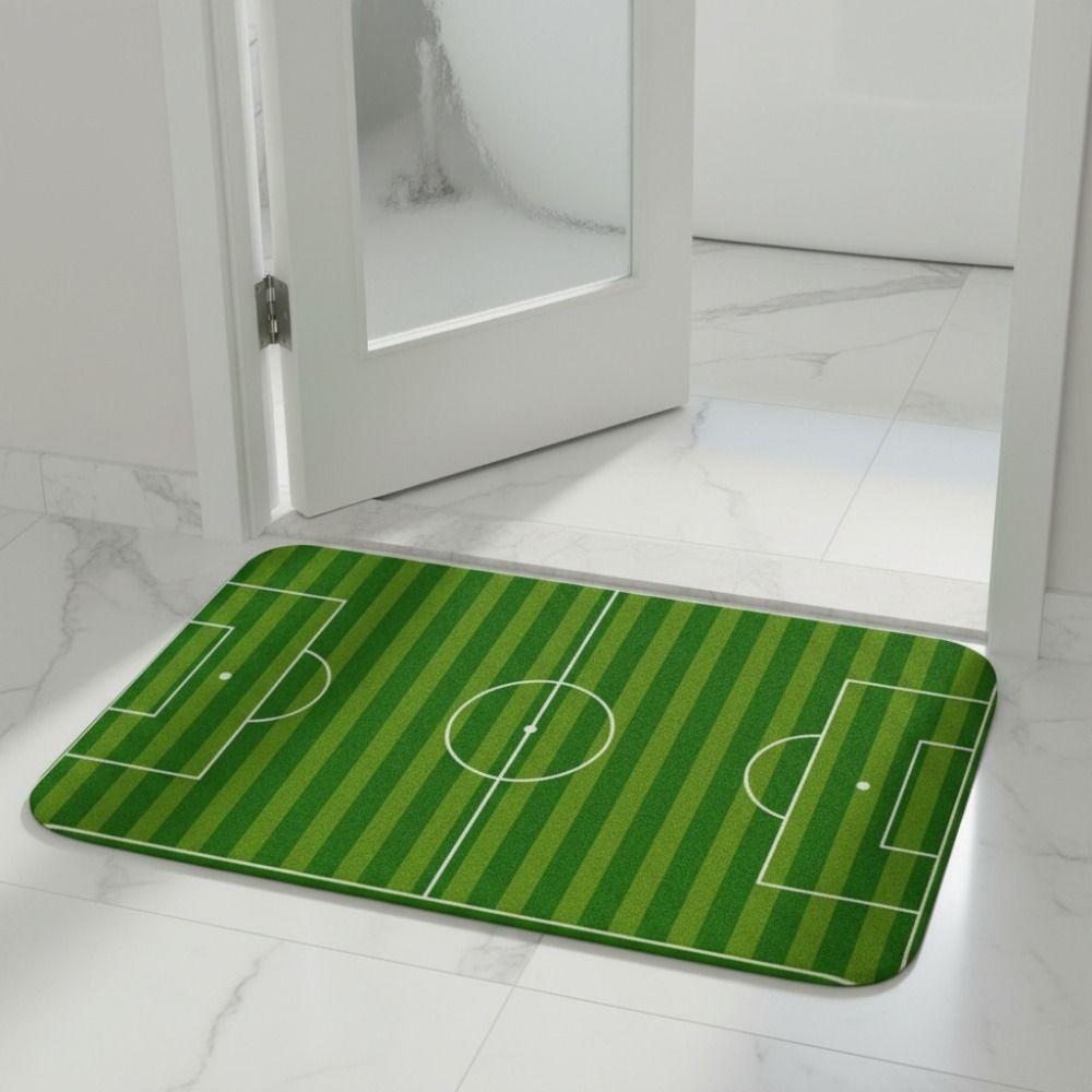 Flannel Football Field Floor Mat Non-slip Small Rug Home Decor Small Carpet Bathroom