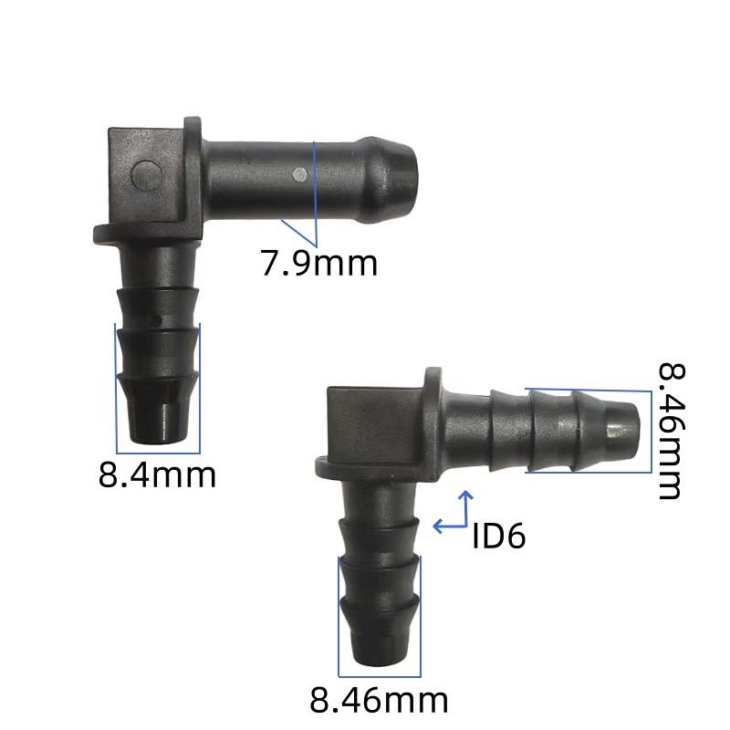 L Type 90 Degree Plastic Connector Auto Fuel Line Quick Connector Adaptor Douplex Fittings L Stype 2pcs