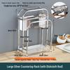 Stainless Steel Kitchen Utensil Holder with Integrated Chopping Board and Multifunctional Storage for Knives and Chopsticks.
