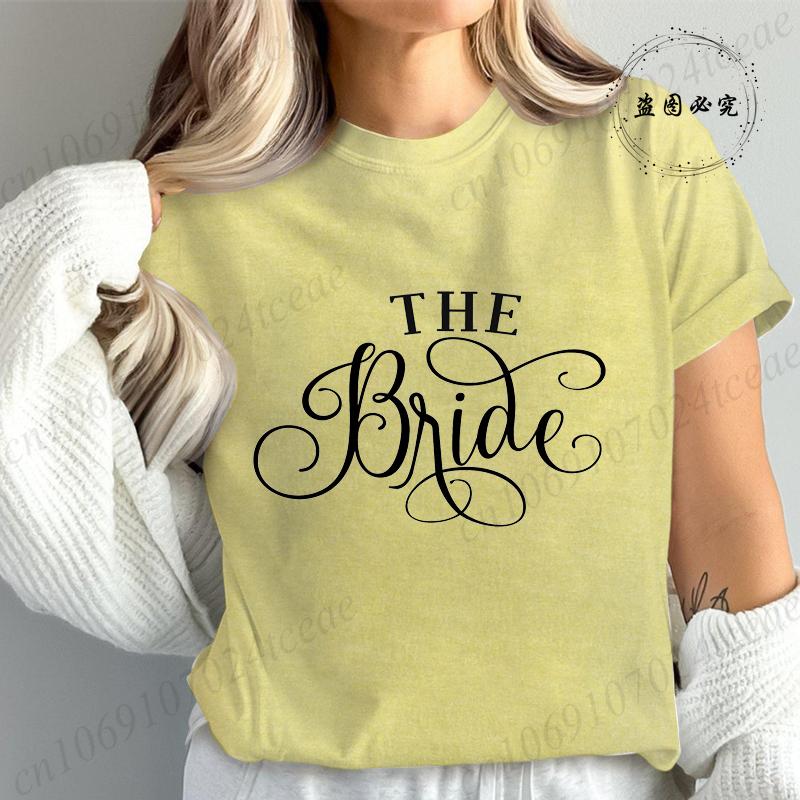 New Fashion Team Bride Tee T-Shirt Womens Vintage Wedding Party T-Shirt Funny Bride T-Shirt Tops Women's Tees Streetwear
