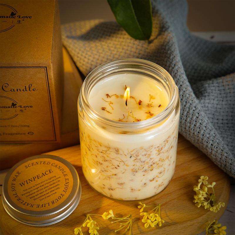 Osmanthus Aromatherapy Candles Calm The Mind and Help Sleep Home Indoor Niche High-end Fragrance Candles Souvenir Gift Box