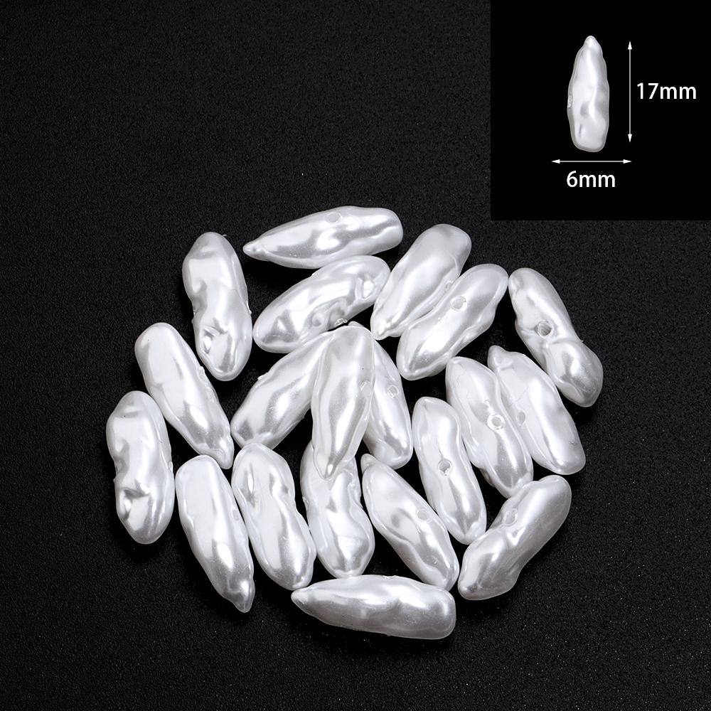20pcs White ABS Imitation Pearl Beads Irregular Baroque Imitation Pearls Loose Spacer Beads For Jewelry Making DIY Accessories