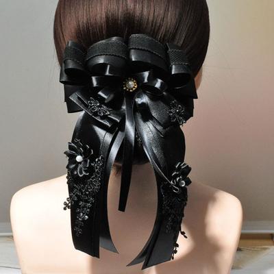 Fashion Lace Work Hairnet Classic Pearl Barrette Hair Clip Cover  For Nurse Bank Catering