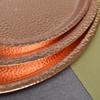 Red Copper Hammer Pattern Round Storage Tray Desk Metal Storage Organizer Organizer Small Items Storage Dishes Home Decor