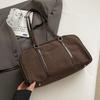 Casual Large Capaci Suede Bag Women Autumn and Winter Retro Brown Commuter Shoulder Bag Pillow Bag Purses and Handbags