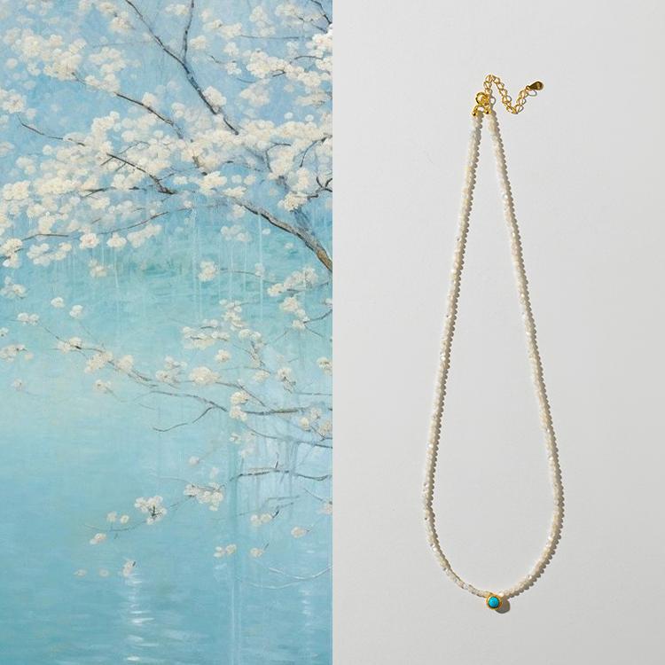 

Nebula Falls New Chinese Style Natural White Mother-of-Pearl Beaded Necklace for Women, Unique Design with a Chinese Flair Nebula Falls（about42+5c