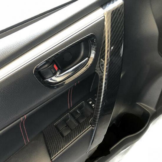 For Toyota Corolla 2014-2018 Carbon Fiber ABS Inner Door Handle Bowl Frame Trim