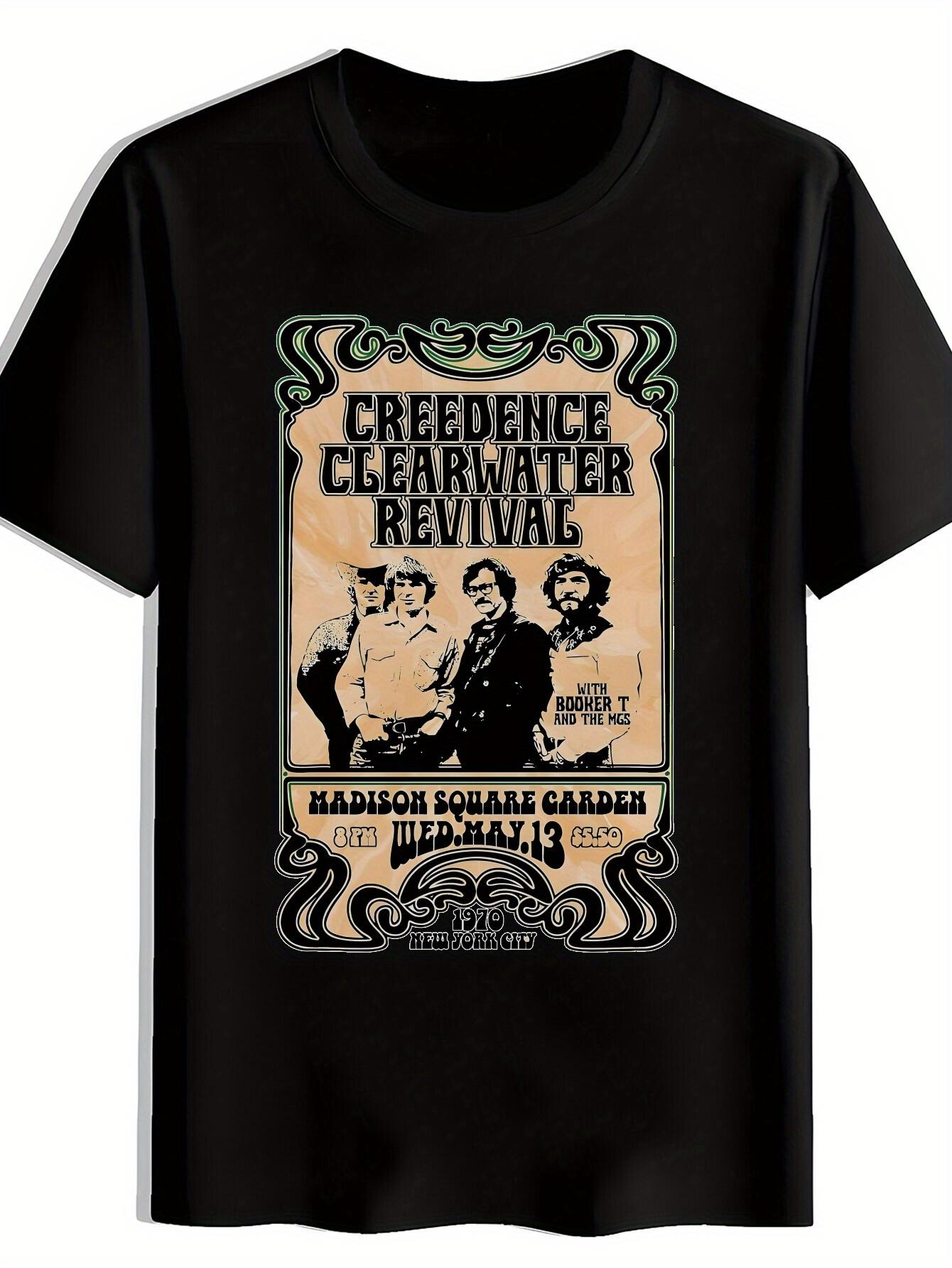 Vintage Creedence Clearwater Revival Graphic T-shirt - Black Crew Neck Short Sleeve S