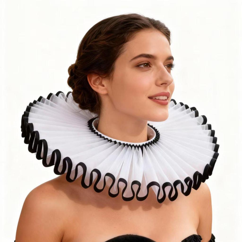 Karnaval Palyaço Fırfırlı Yaka - Retro Cosplay Aksesuarı