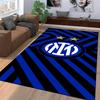Blue and Black Striped Carpet with Inter Logo and Two Stars Pattern Suitable for use as an anti-slip for living room bedroom sofas