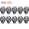 1-10PCS Halloween Horror Skull Mask Creepy Laughing Ghost Face Gold Silver Costume Prop for Party Cosplay Haunted House Decor