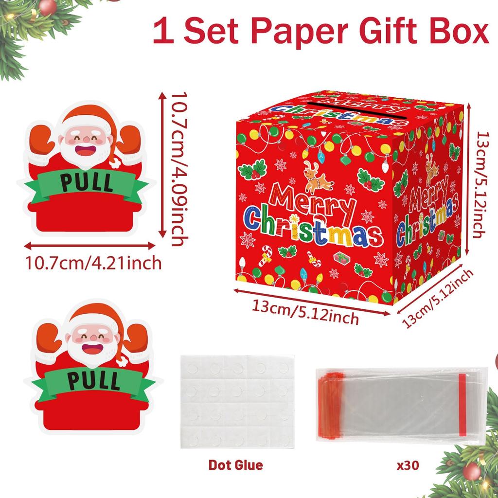 Christmas Money Box Merry Christmas Decorations for Home 2025 Navidad Santa Claus Cash Pull Box Xmas Ornament New Year Gift 2026